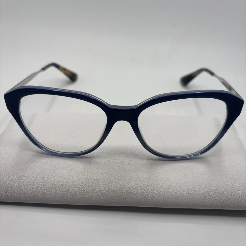 PRADA VPR 28S Womens Eyeglasses UFW-1O1 Blue/Silver Cat Eye Frame 52-16-140 #465